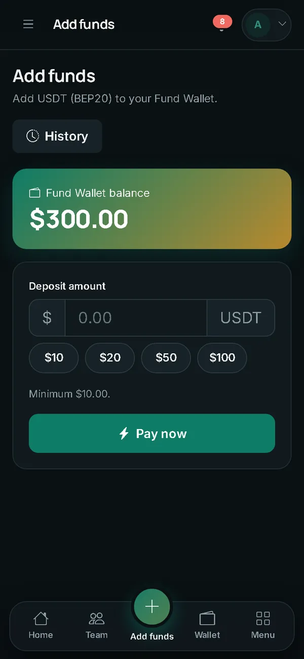 Add funds